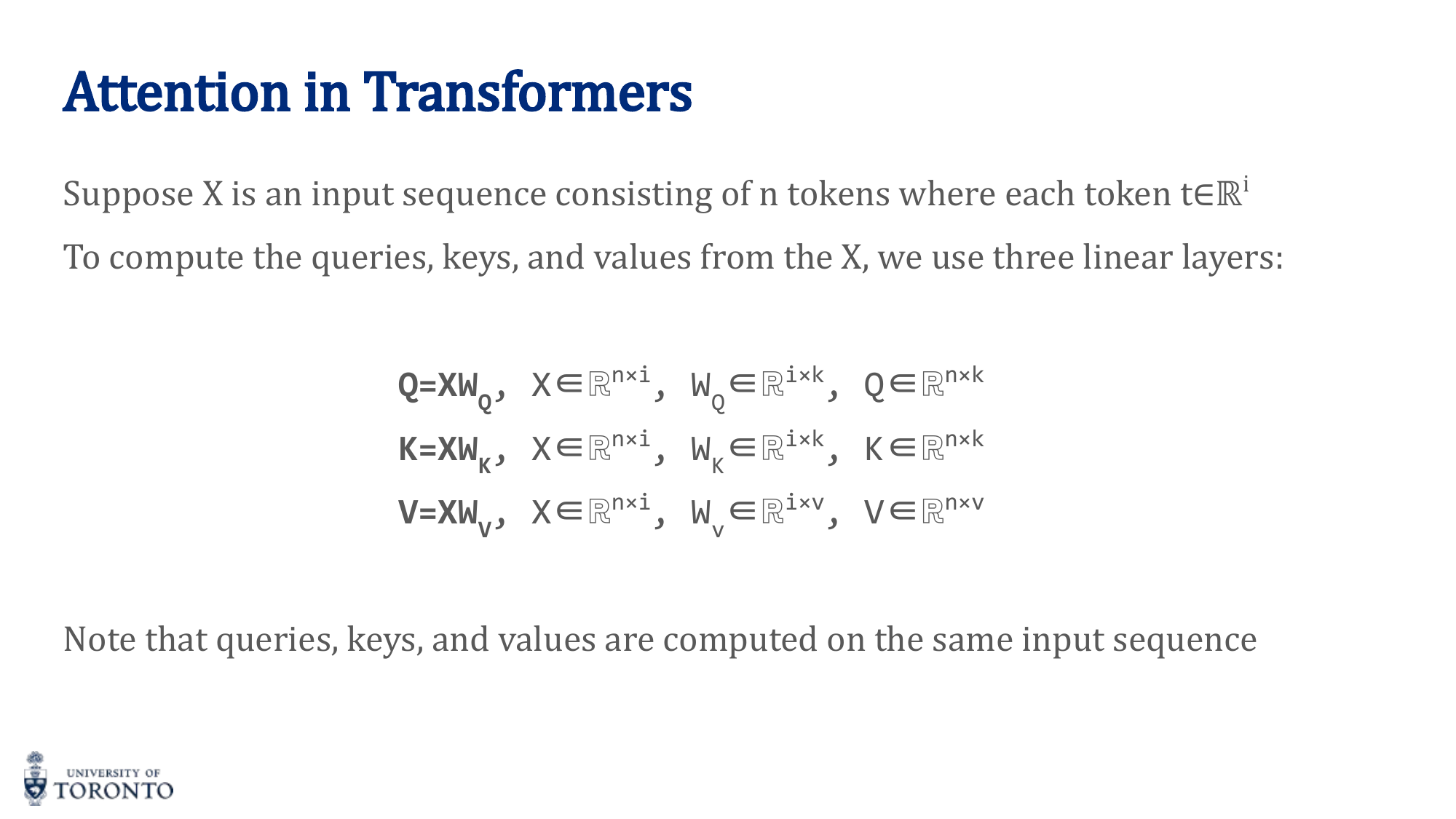 Scaled dot-product attention computation