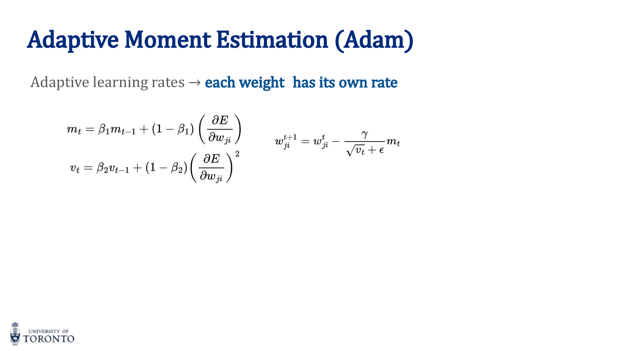 Adam optimizer combining momentum and adaptive learning rates